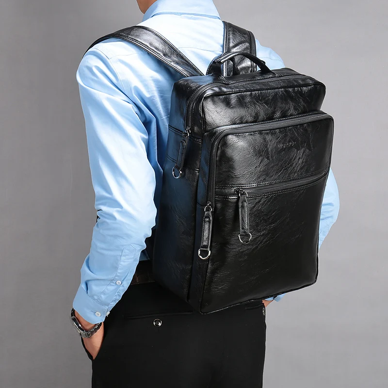 2018 VORMOR marca impermeable 15,6 pulgadas ordenador portátil mochila de los hombres de cuero de la PU de mochilas para adolescente casuales de los hombres plástico mochila hombre