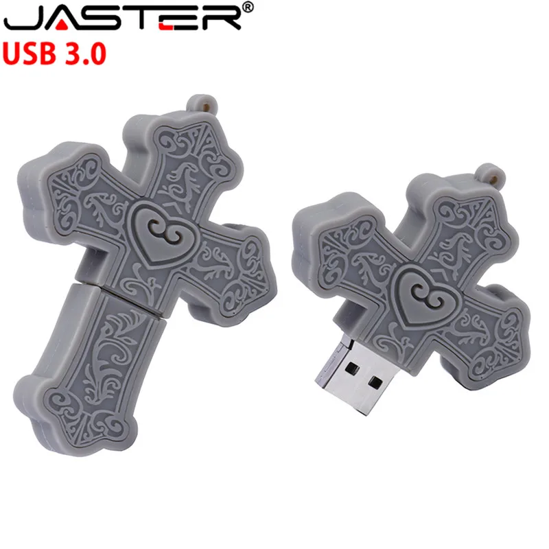

JASTER USB 3.0 2019 new pen drive 4GB 8GB 16GB 32GB 64GB 128GB cartoon cross flash drive wedding anniversary gift