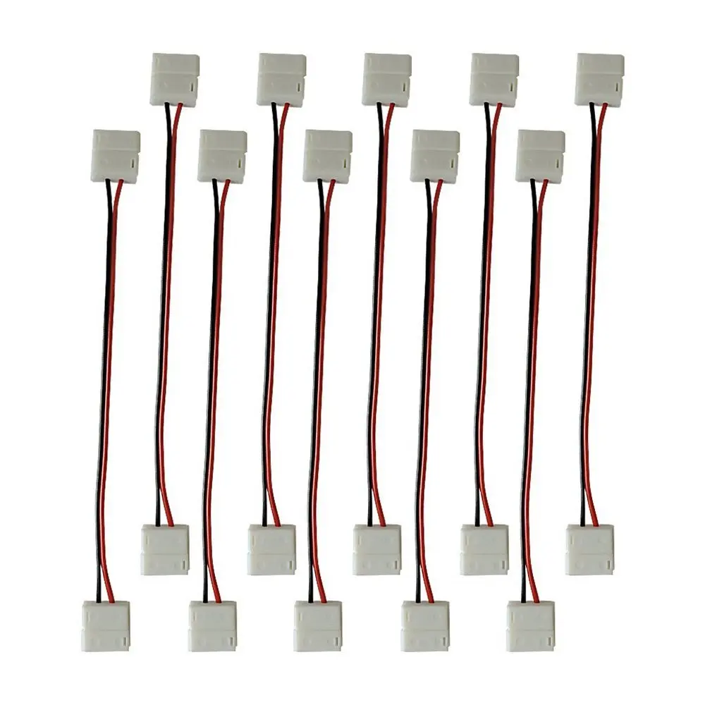 10pcs 2pins 10mm Wide Waterproof LED Strip Light Connector Adapter for