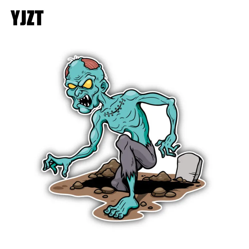 

YJZT 12CM*12CM Personality Cartoon Zombie Grave Skull Decal Car Sticker 6-1454