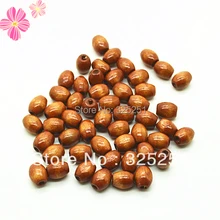 8*6mm oval contas de madeira marrom moda contas acessórios de vestuário frete grátis 500 pçs/lote