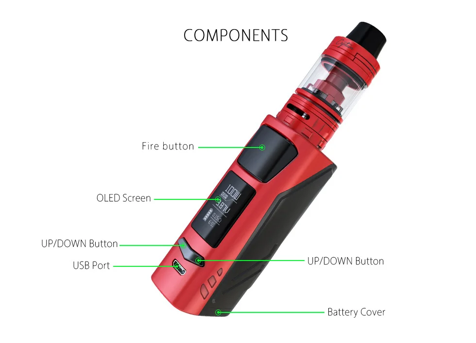 Original IJOY Elite PS2170 Kit 100W E Cigarette Box MOD Elite PS2170 Vape and 3.2ml Tank with CAM1 Coil and 21700 Battery 012