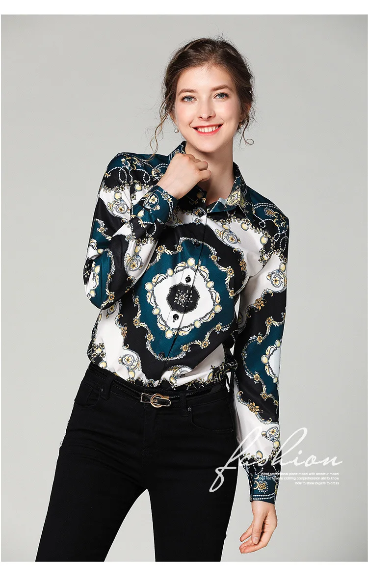 

Europe and the United States slim slimming wild waist positioning printing shirt free shipping
