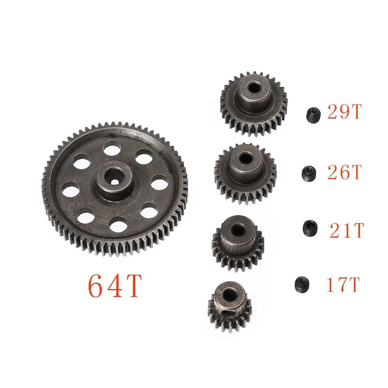 Стальной Главный редуктор HSP RC 1/10 11176& 11184 дифференциальный стальной Главный редуктор 17-64T мотор-редуктор s части для шестерни 64 T/26 T/21 T/17 T части