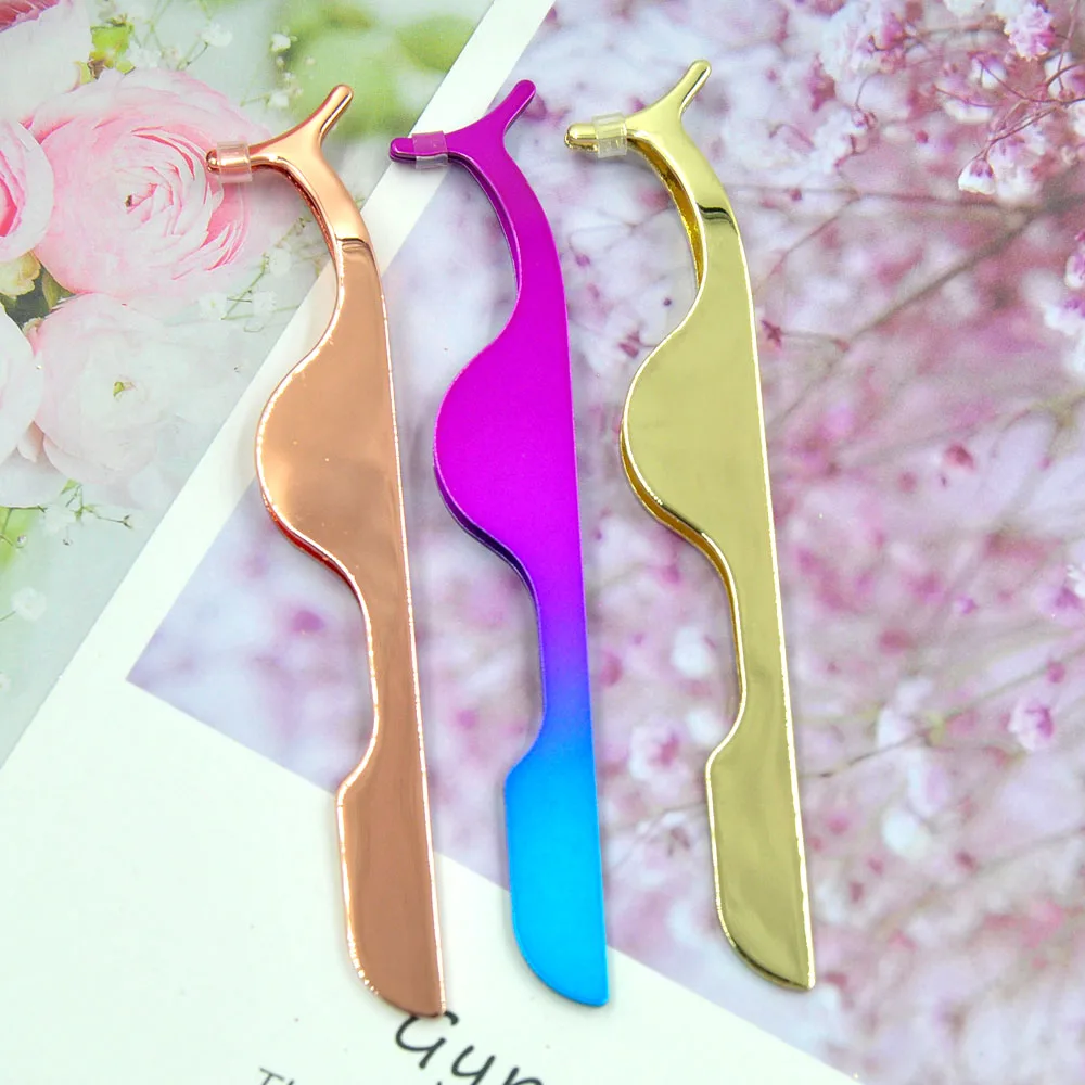 

100pcs false eyelashes curler Stainless steel eye lash tweer Extension Applicator include customize your own logo Private label