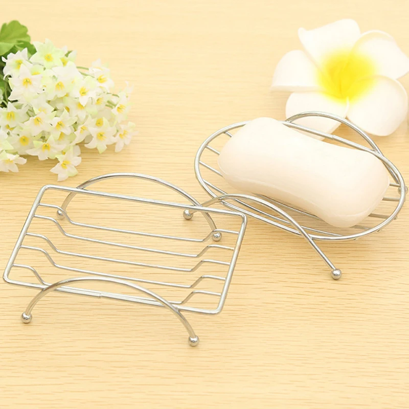 

Multifunction Stainless Steel Soap Box Stand Holder Bathroom Dishes Storage Rack