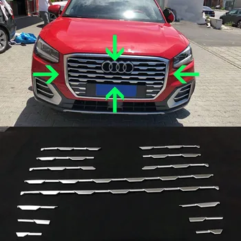 

AITWATT Car Styling Exterior ABS Chrome Front Center Grill Grille Cover Strip Trims Accessories For Audi Q2 2018 2019