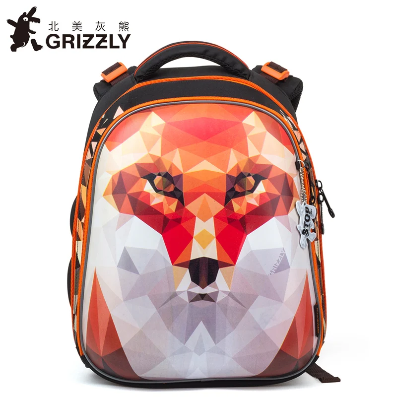 

GRIZZLY New Fashion Girls Students Cartoon School Bags Orthopedic Waterproof Primary School Backpacks for Children Grade 1-4