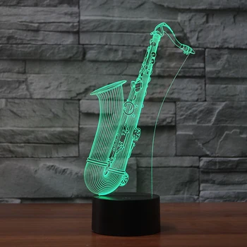 

saxophone 7 Changing Colors 3d illusion night lamp TWO size