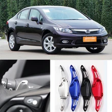 tommia 2pcs Steering Wheel Aluminum Shift Paddle Shifter Extension For Honda civic 2012-2016 Car-styling savanini aluminum steering wheel shift paddle shifter extension shape for honda fit 2009 2013 and civic 2009 auto car styling