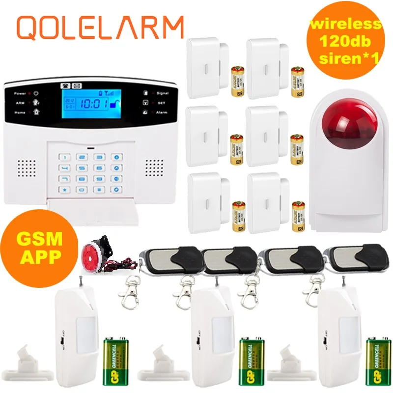 Russian/Spanish voice prompt Intercom SIM GSM Wireless Alarm System APP control Smart Home Burglar Security Alarm System Kit