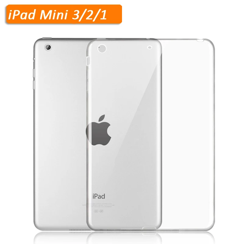 

TPU Soft Case Cover for Apple iPad Mini 1 2 3 Clear Back Cover Transparent Gel Silicone Ultra Thin Slim Shell 7.9 inch + Stylus