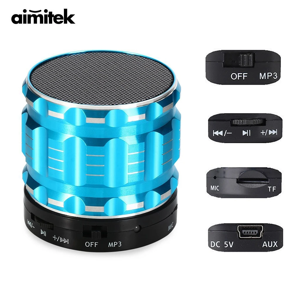 Металлическая мини Bluetooth Колонка Aimitek S28 портативный беспроводной стерео