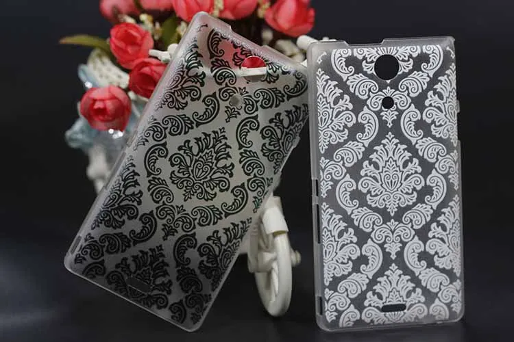 Чехол для Sony Xperia ZR M36H C5502 C5503 черный и белый прозрачный чехол с рисунком Пейсли