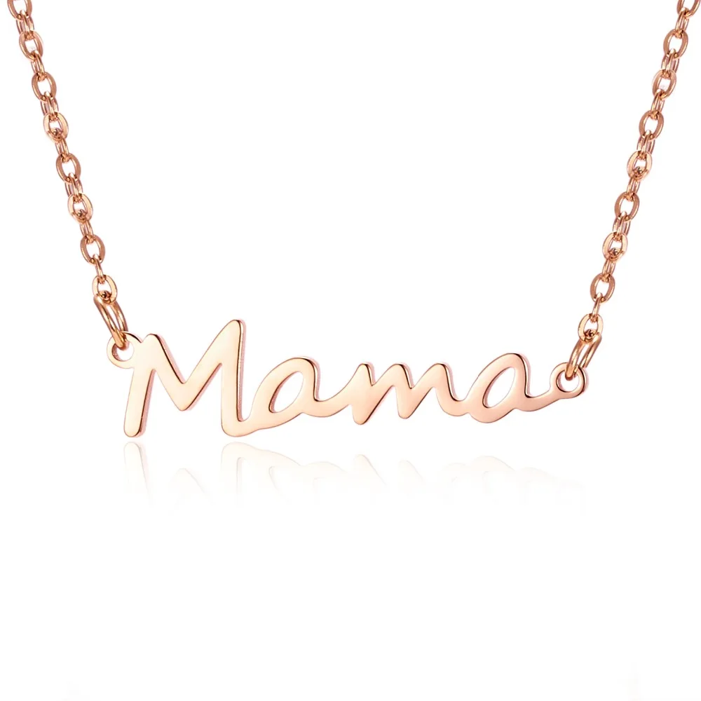 Ринху нержавеющая сталь нежная надпись "мама" ожерелье любовь кулон для матери ювелирные изделия для мамы день матери лучший подарок аксессуары