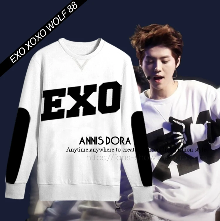 KPOP EXO SBS белый LUHAN TAO KAI KRIS BAEKHYUN CHANYEOL CHEN SOHU SEHUN XIUMIN слой DO имя цифры пуловеры свитер |
