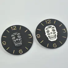 38,9 мм серебристо-черный скелет сандвич-циферблат светящийся fit ручной обмотки 6497 движение