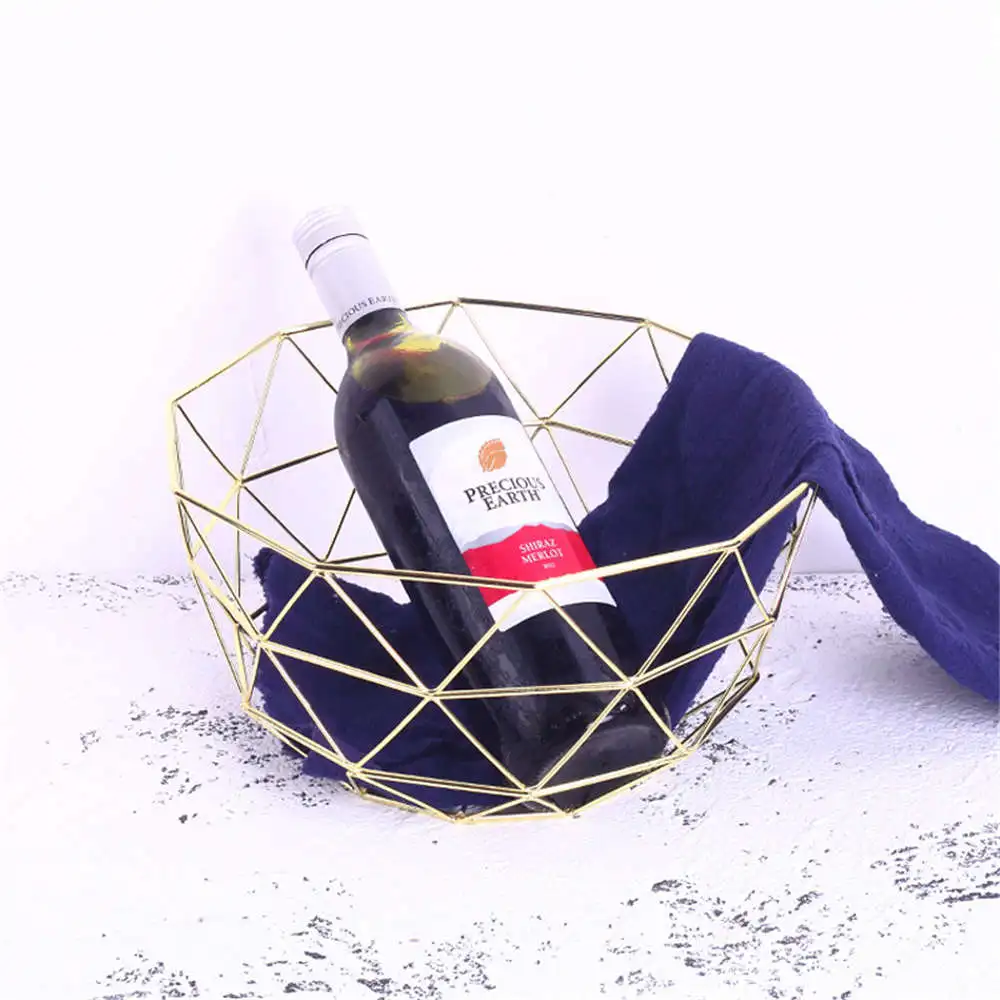 الشمال كبيرة الحديد سلة فاكهة الحديثة غرفة المعيشة الفاكهة وجبة خفيفة سلة سطح المكتب المعادن سلة التخزين المنزل الديكور