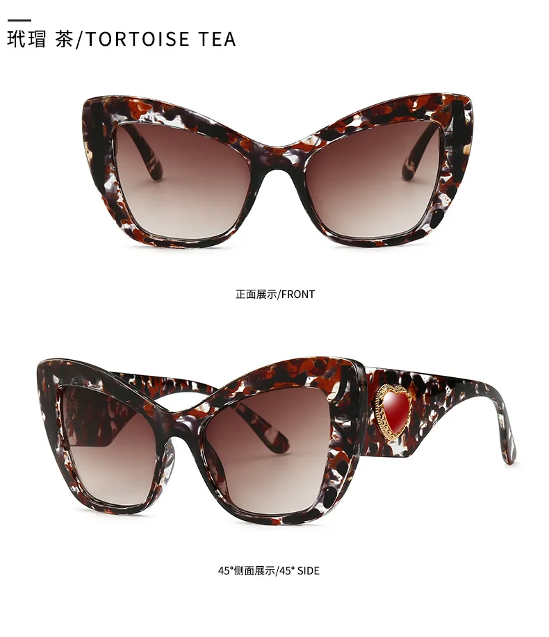 Новые модные женские солнцезащитные очки love, брендовые дизайнерские Винтажные Солнцезащитные очки с большой оправой и бабочкой, Классические кошачьи очки UV400 FML - Цвет линз: flower
