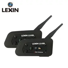 LEXIN 2PCS R6 1200M 6 Riders Motorcycle BT Helmet Intercom Moto Interphone Headsets Intercomunicador Bluetooth Para Motocicleta