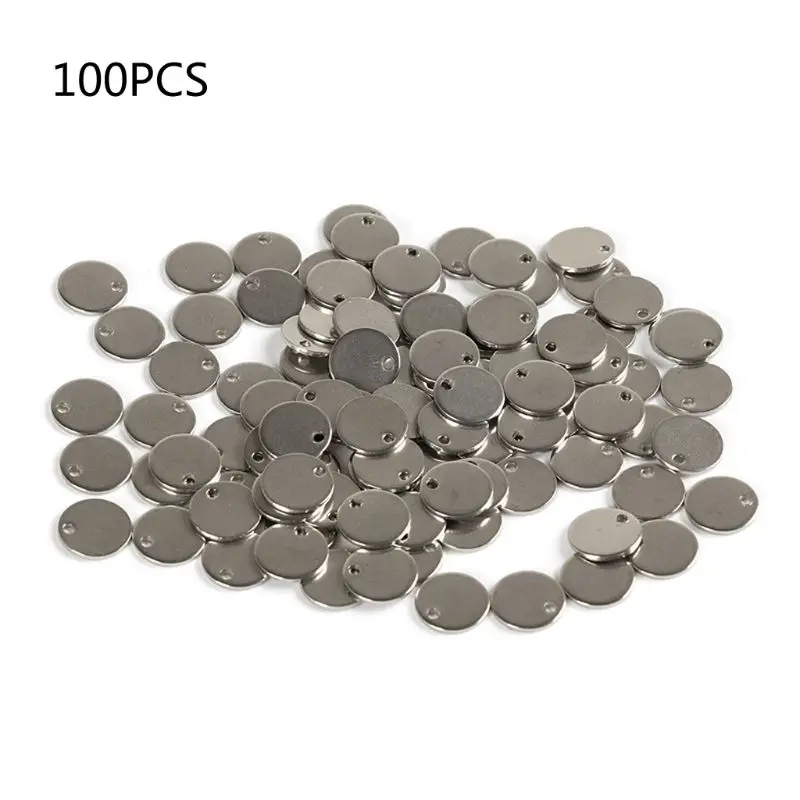 

100Pc Stainless Steel Sliver Round Dog Tag Stamping Blank Pendant Jewelry Making