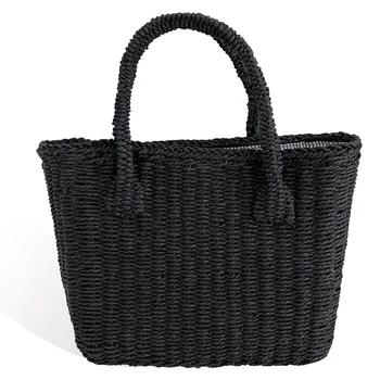 

Casual Simple and Generous No Decorative Plain Color Net Hollow Textured Woven Bag Popular Straw Bag Handbags