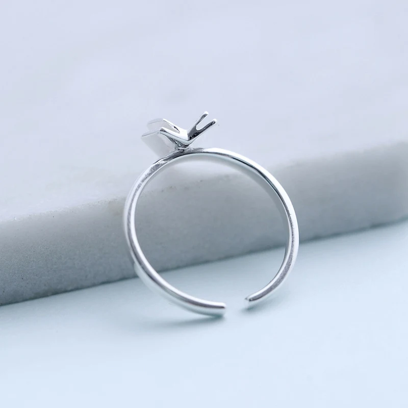 Серебро 925, сладкий, двойной сердцем, щеткой, открытого, кольцо для женской моды подарки