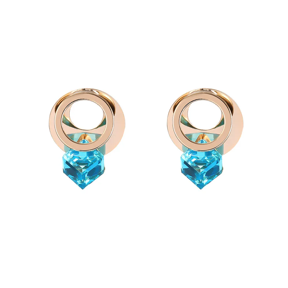 

New arrive Steel Gold Women Girl Earrings Fashion Jewelry 1Set Stud high quality exquisite Earring