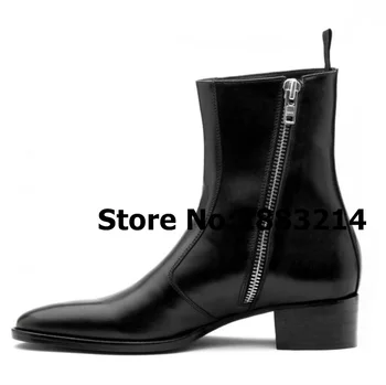 

Italy Brand Round Toe Brown Black Zipper Casual Outdoor Trainers Boots Original Quality Men Chelsea Boots Male Footwear Shoes