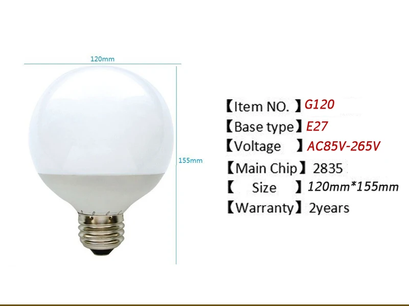 Светодиодный лампы E27 E26 лампа G80 G95 G120 светодиодный светильник AC85-265V светодиодный лампада холодный белый и теплый белый Светодиодный точечный светильник для настольной лампы светильник