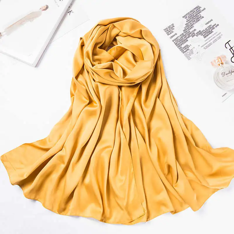 Сатиновый хиджаб шарф для женщин Малайзийский Шелковый головной платок мусульманская одежда хиджаб палантин шали и обертывания hoofddoek