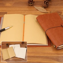 A6 искусственная кожа винтажный блокнот наполнителя бумага портативный журнал календарь-ежедневник блокнот с тремя видами Pape