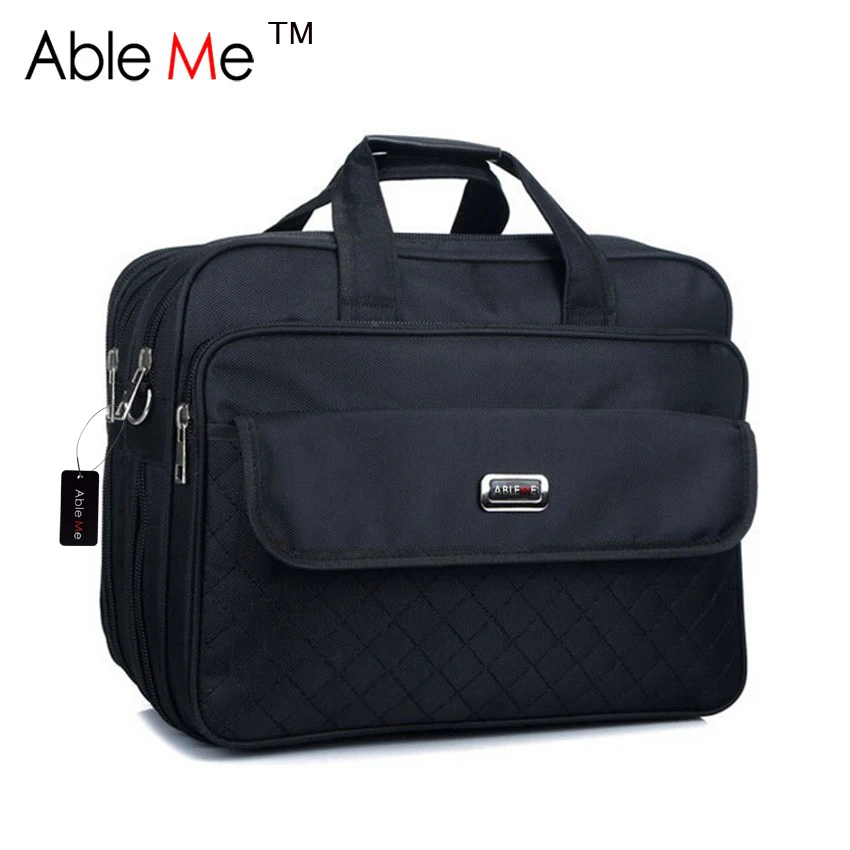 AbleMe Super Large Male Briefcases Multi Layered Portable Big Laptop