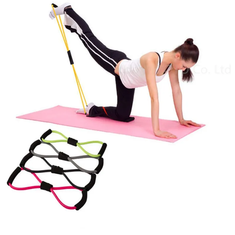 1 piezas deporte al aire libre fuerza tubo elástico entrenamiento de resistencia bandas de ejercicio de Yoga 8 tipos edificio del Cuerpo de equipos de Fitness