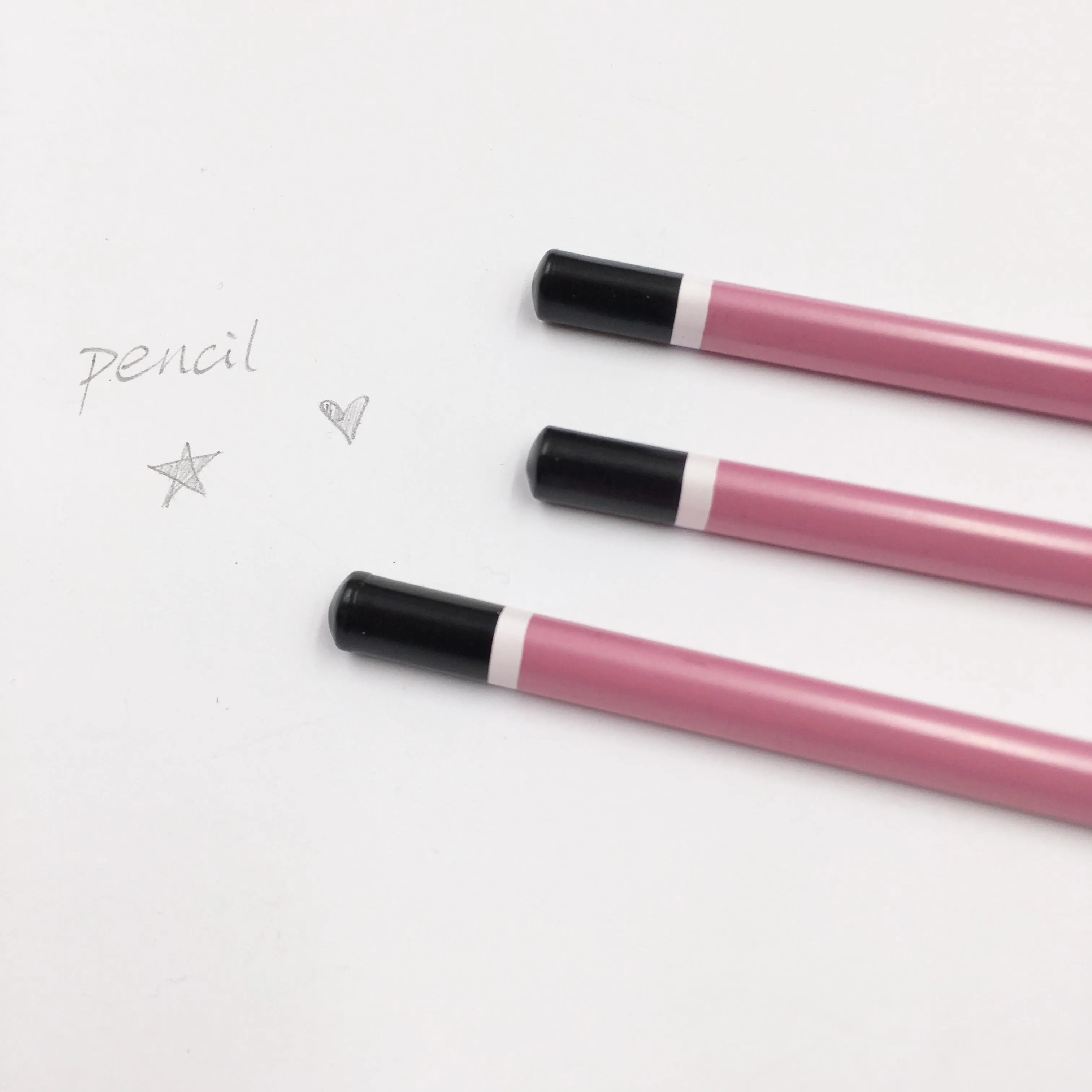 12 шт./лот HB хорошего качества рисунок яркие цвета, простые треугольник симпатичный карандаш канцелярские принадлежности для офиса и школы - Цвет: Розовый
