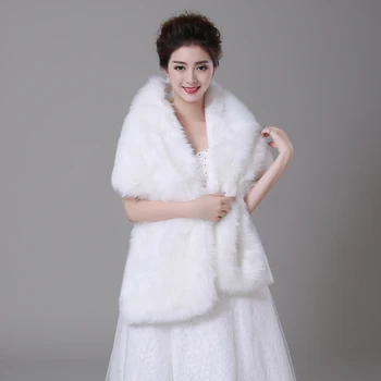

Hot Sale Faux Fur Shrug Black Wedding Shawl Stole Wrap Cape Wedding Accessories Bridal Wrap
