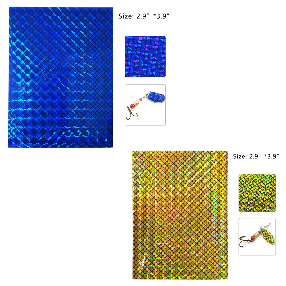 5 шт. смешанные цвета Голографическая клейкая пленка вспышка лента для изготовления приманки Связывание материал МЕТАЛЛ твердые приманки светящиеся наклейки