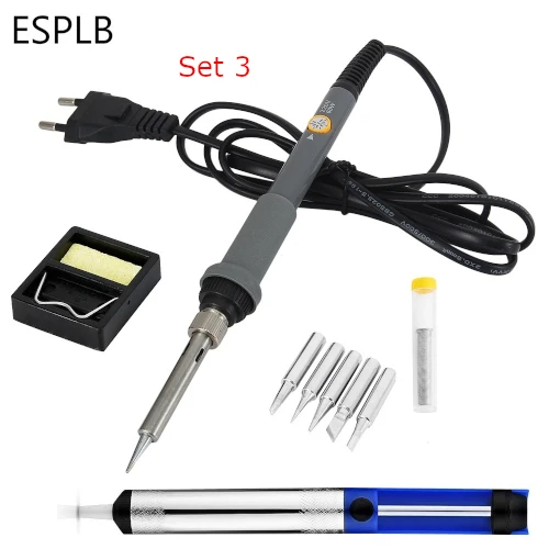

ESPLB EU/US Plug 60W Grey Electrical Soldering Iron Adjustable Temperature Welding Tool Soldering Gun Station