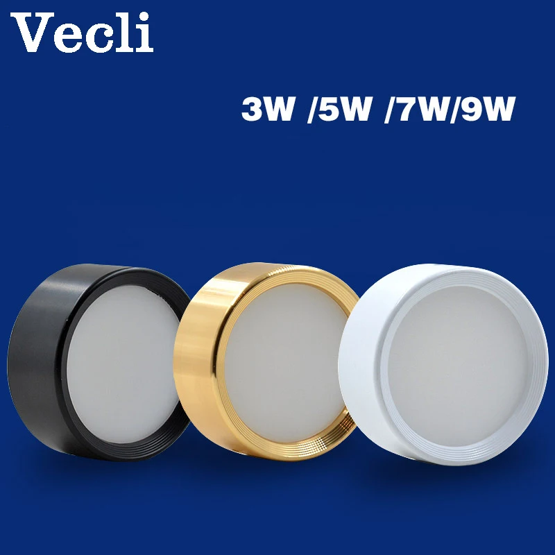 

Modern gold warm white surface mounted led downlight 3w5w7w9w mini wine cabinet counter corridor bedroom spot lamp ceiling light