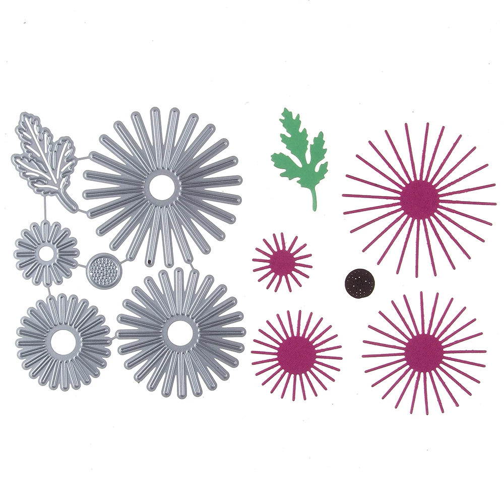 flower Dies Scrapbooking Metal Cutting Chrysanthemum etched Die cuts