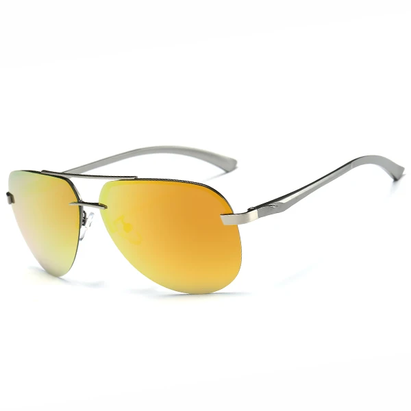 Фирменный дизайн, алюминиевые поляризованные солнцезащитные очки для вождения, для мужчин и женщин, крутые солнцезащитные очки, покрытие линз, мужские и женские Оттенки для мужчин/женщин - Цвет линз: gold