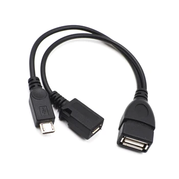 

2 In 1 OTG Micro USB Female to USB Male Data Transfer Transmission Host Power Y Splitter Adapter to Micro 5 Pin Cable JLRJ88