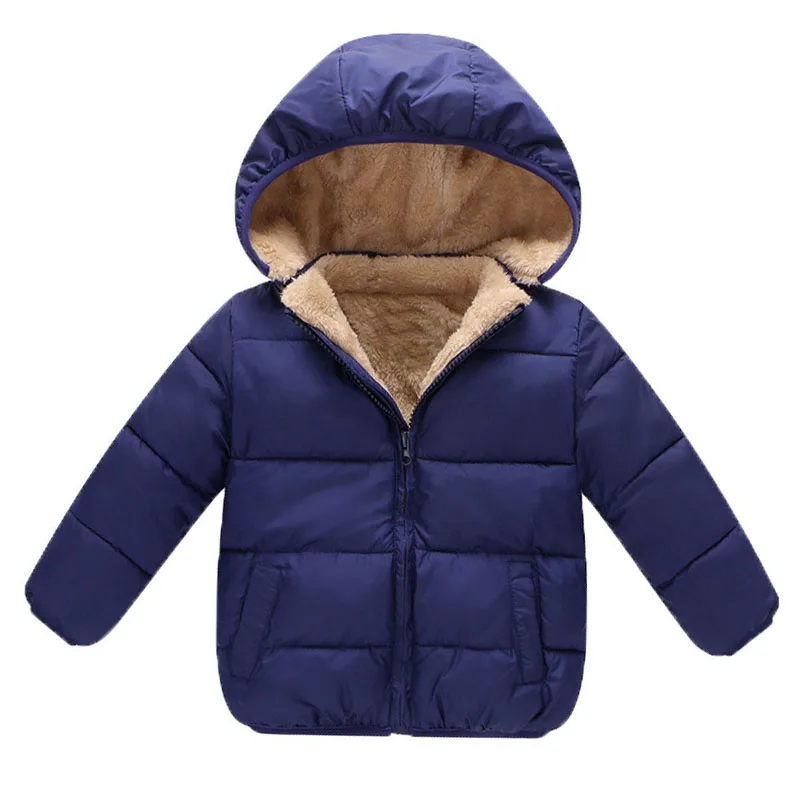 Детское пальто для мальчиков зимняя куртка теплое пальто унисекс из плотного бархата для девочек и мальчиков детская одежда с капюшоном на хлопковой подкладке