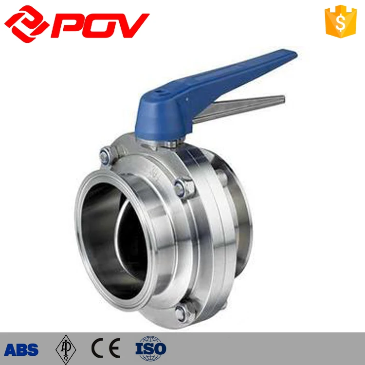 Manual operated clamp type sanitary food grade butterfly valvein Valve