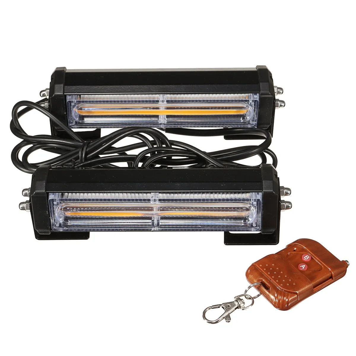 2Pcs COB Remote Control LED Emergency Warning Lamp Security Flashing
