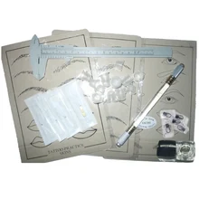 Royun Перманентный макияж бровей ручка машина 20 шт. лезвие иглы Чернила чашки практика кожи Комплект для микроблейдинга