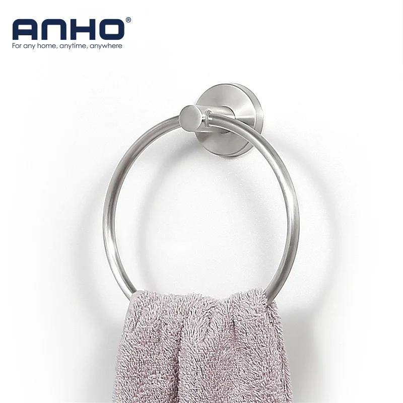 Billig Edelstahl wand halterung handtuch ring bad lagerung zubehör Runde handtuch halter Bad Handtuch Rack Aufhänger