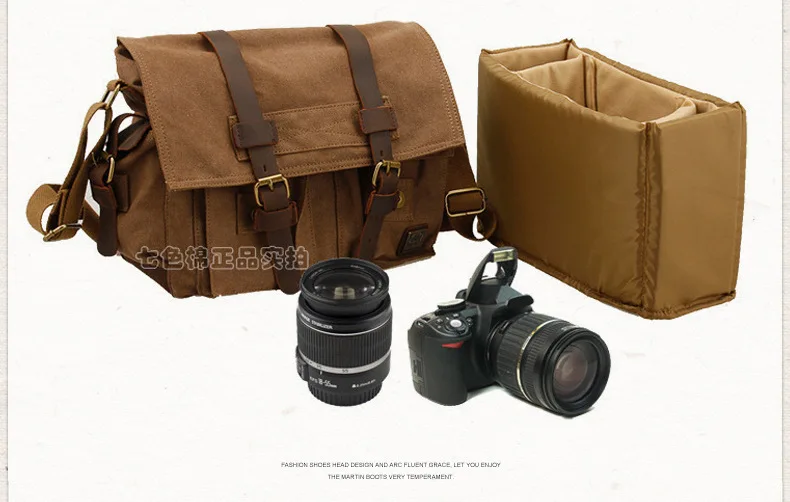 Ретро Холст сумки через плечо слинг DSLR SLR Фото Видео Мягкая Повседневная сумка пакет чехол для путешествий камера защитный чехол s