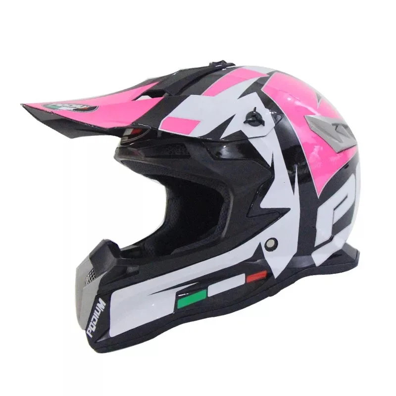 Мотоциклетный взрослый шлем для мотокросса ATV для мотокросса MTB DH гоночный шлем - Цвет: Розовый