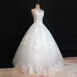 Реальные фотографии, элегантное кружевное свадебное платье принцессы, новое винтажное платье с аппликацией и большим кружевным краем